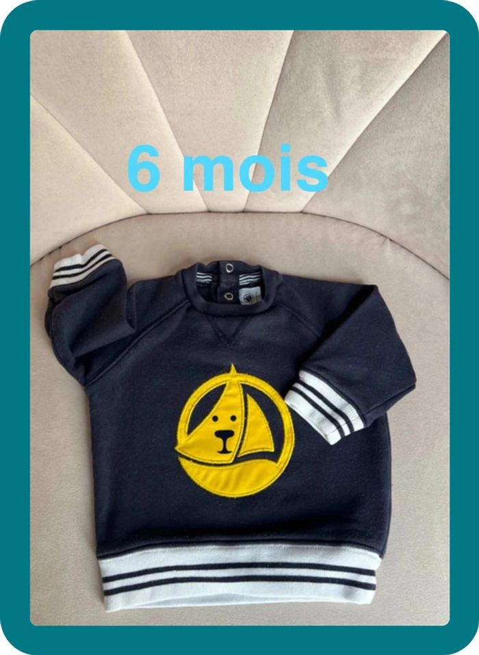 Sweat manches longues 6 mois - Petit Bateau