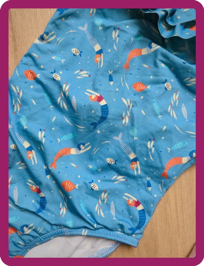 Maillot de bain une pièce à froufrou motif sirène Cyrillus 3 ans - photo numéro 2