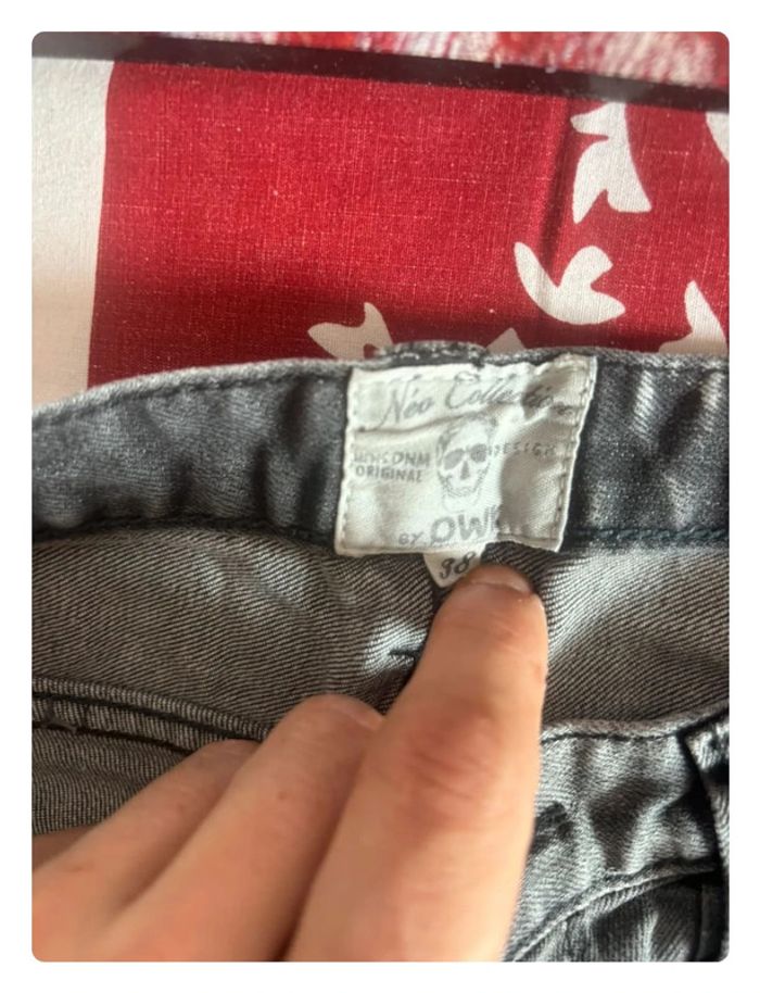 Jeans OWK slim taille 38 gris délavé - photo numéro 6