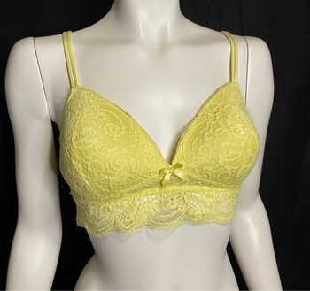 Soutien-gorge en dentelle jaune clair taille 80B