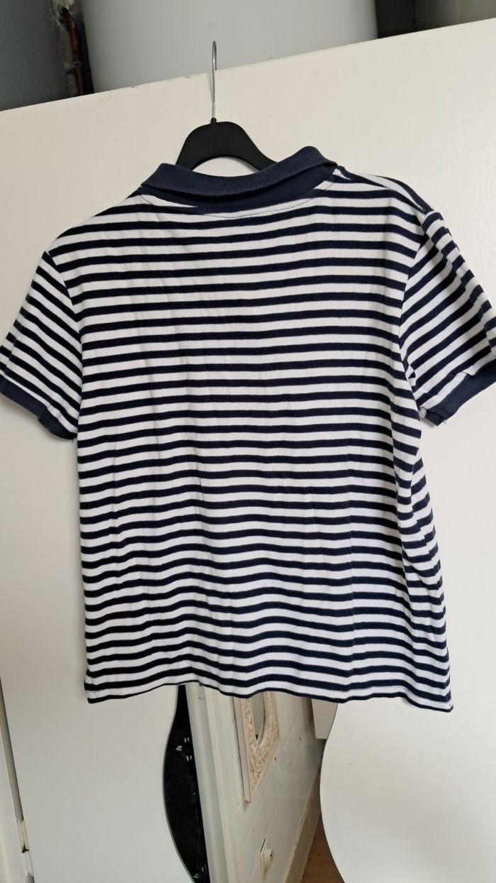 Polo marin et blanc taille S - photo numéro 2