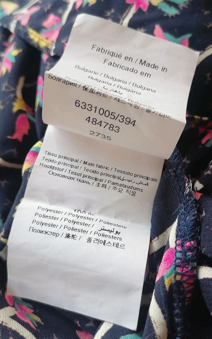 Robe fluide courte fleurs multicolore bleu marine Taille L Cache-cache - photo numéro 11