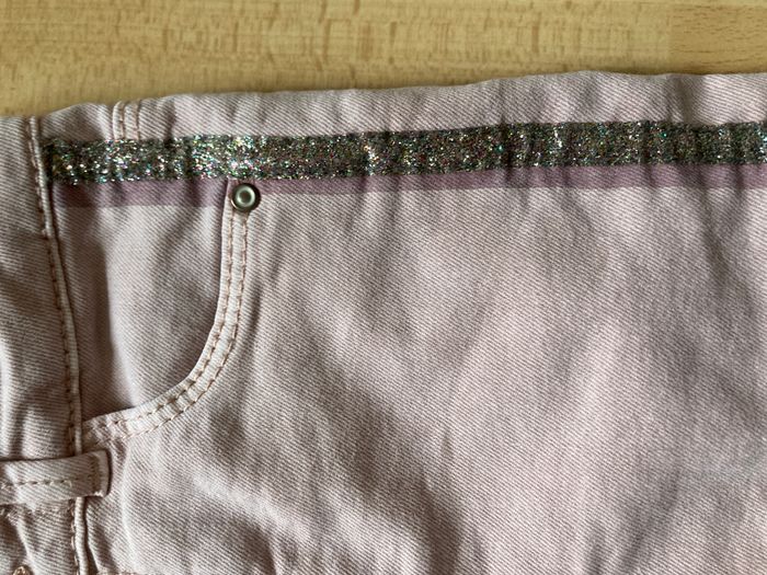 jeans avec bandes à paillettes  fille 12/18 mois - photo numéro 3