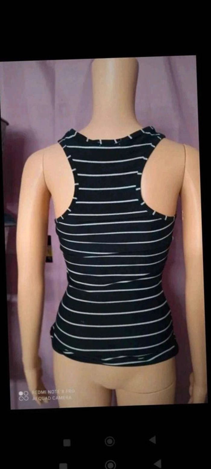Débardeur  noir rayés taille s  ardene - photo numéro 4
