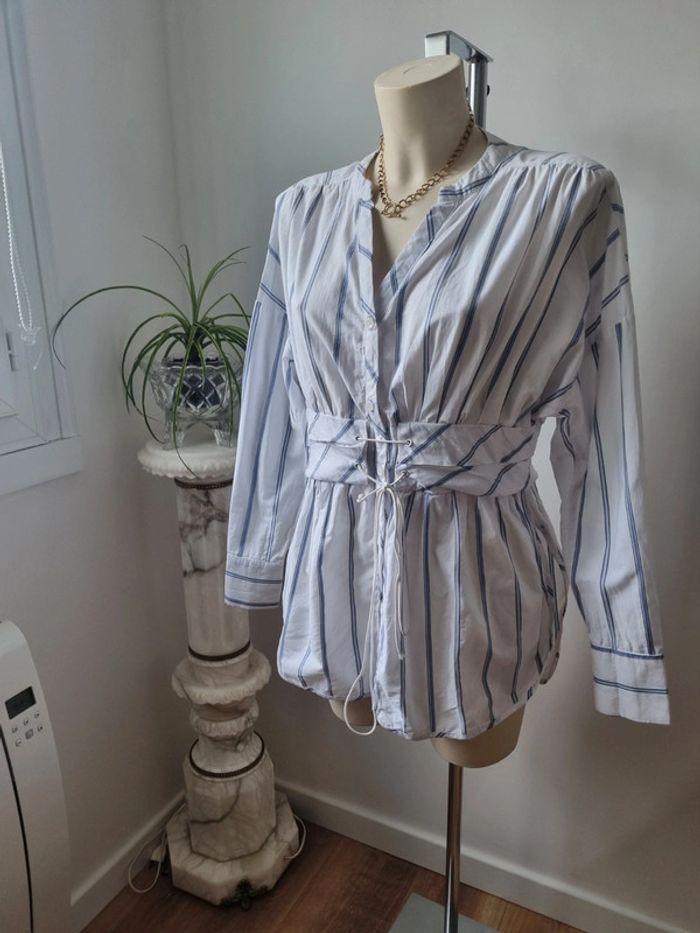 Chemise rayé en coton corset - photo numéro 15