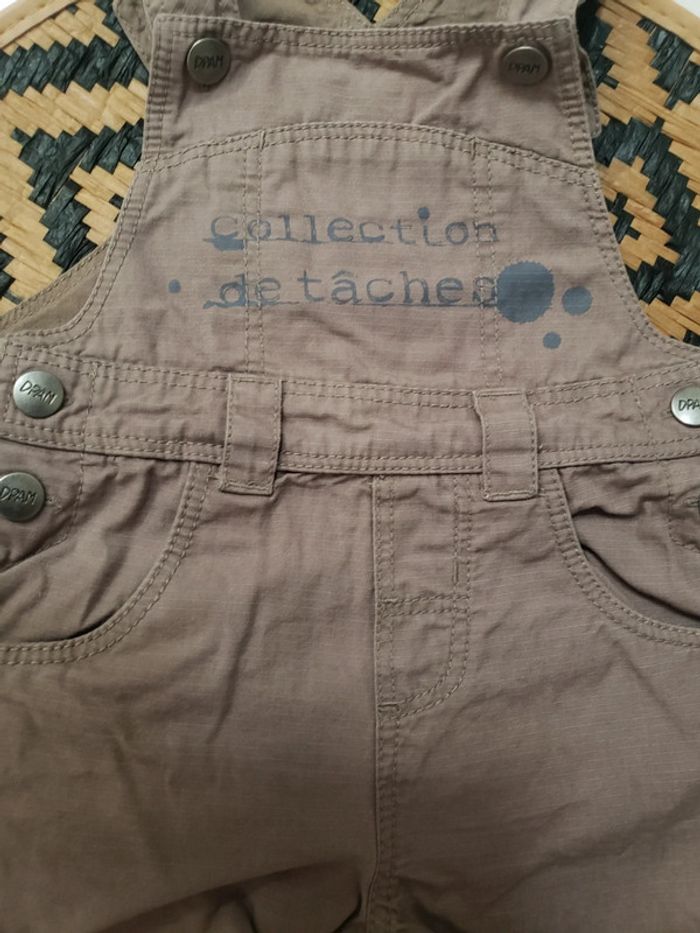Salopette short marron clair garçon 6 mois Du Pareil au Même - photo numéro 2