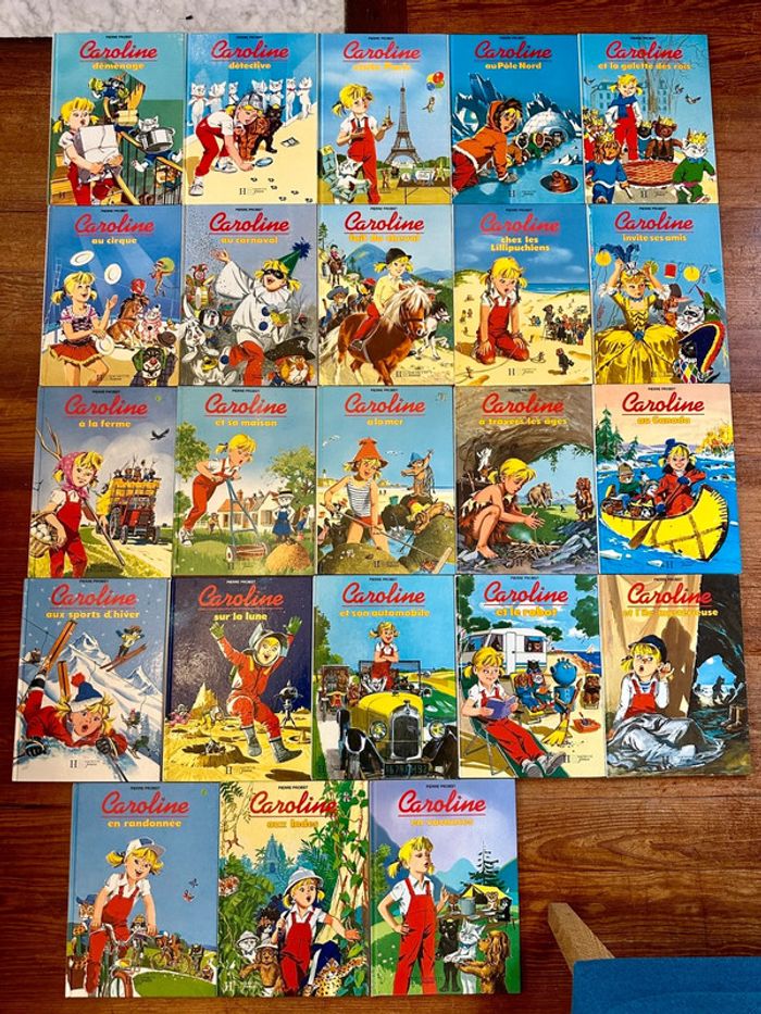 Lot très complet de 23 ouvrages Caroline Hachette Jeunesse bd album vintage