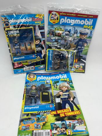 Lot de 3 magazines livres d'activité Playmobil Police Neuf