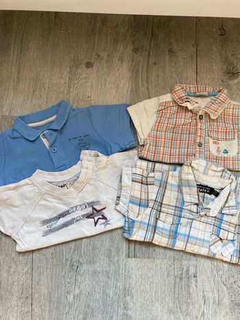 Lot 4 hauts manches courtes 12 mois