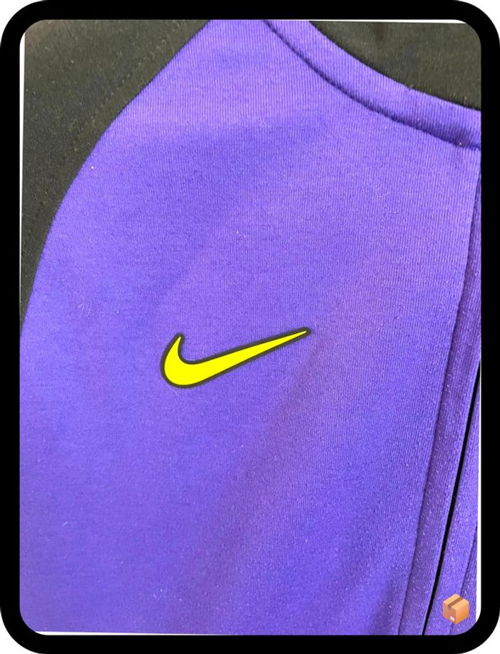 🧥 Sweat demi-zip à capuche Nike – Taille S – Violet / noir / jaune – Dry-Fit - photo numéro 3