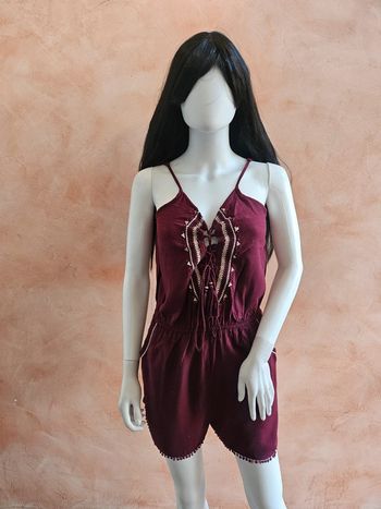 Combishort bordeaux avec cordage