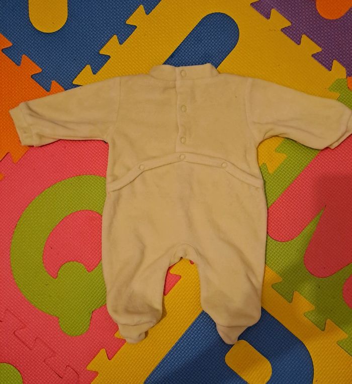 Pyjama grenouillère 1 pièce jaune vert animaux chat souris, petit kimbaloo, taille naissance (50 cm) - photo numéro 2