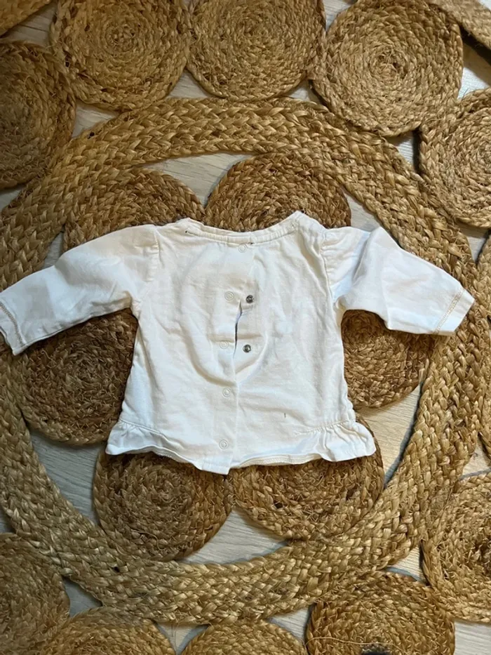 Tee shirt manches longues fille 3 m’ois Gemo - photo numéro 3