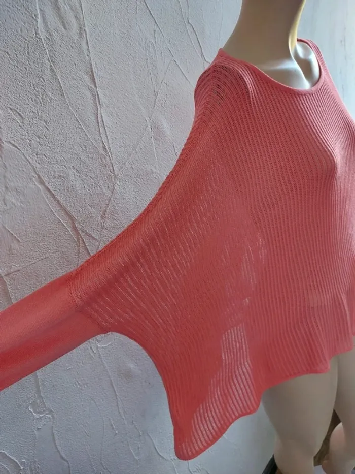 Haut rose en maille ajourée - photo numéro 3