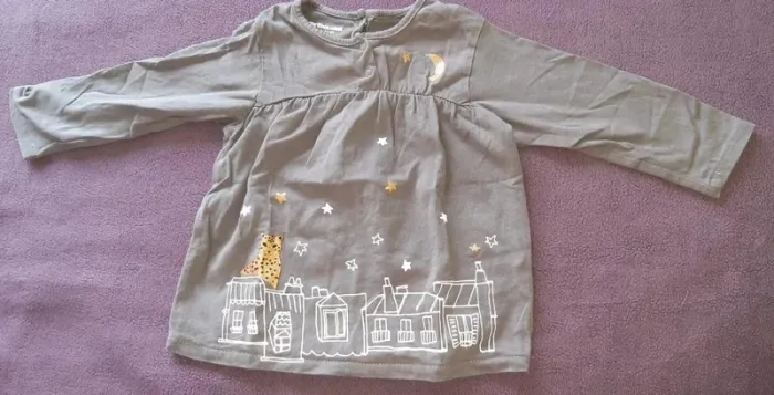 T-shirt bebe fille 9 mois manche longue