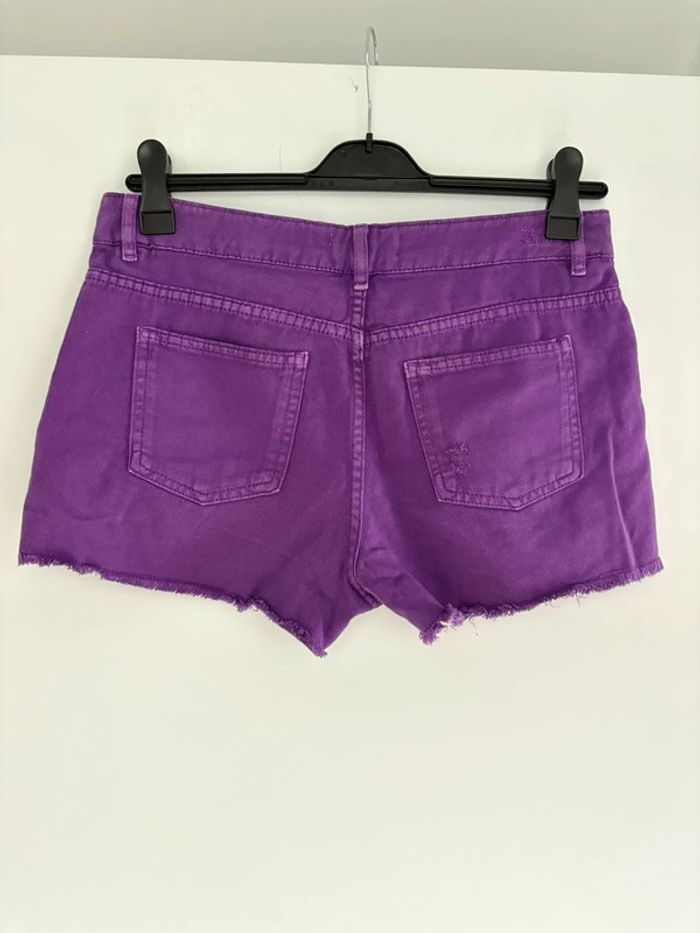 Short en jean denim taille haute violet Pimkie 40 - photo numéro 3
