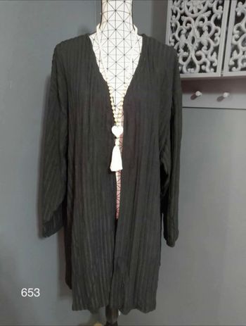 Cardigan Long Noir Taille 58 – Ample, Confortable et Élégant pour Automne/Hiver 🖤