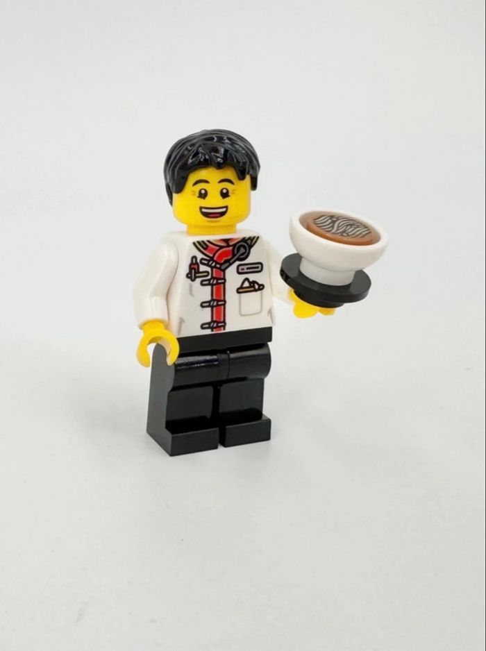 Lego Figurines Nouvel An Chinois : Serveur en Restaurant (tête double expression) - NEUF