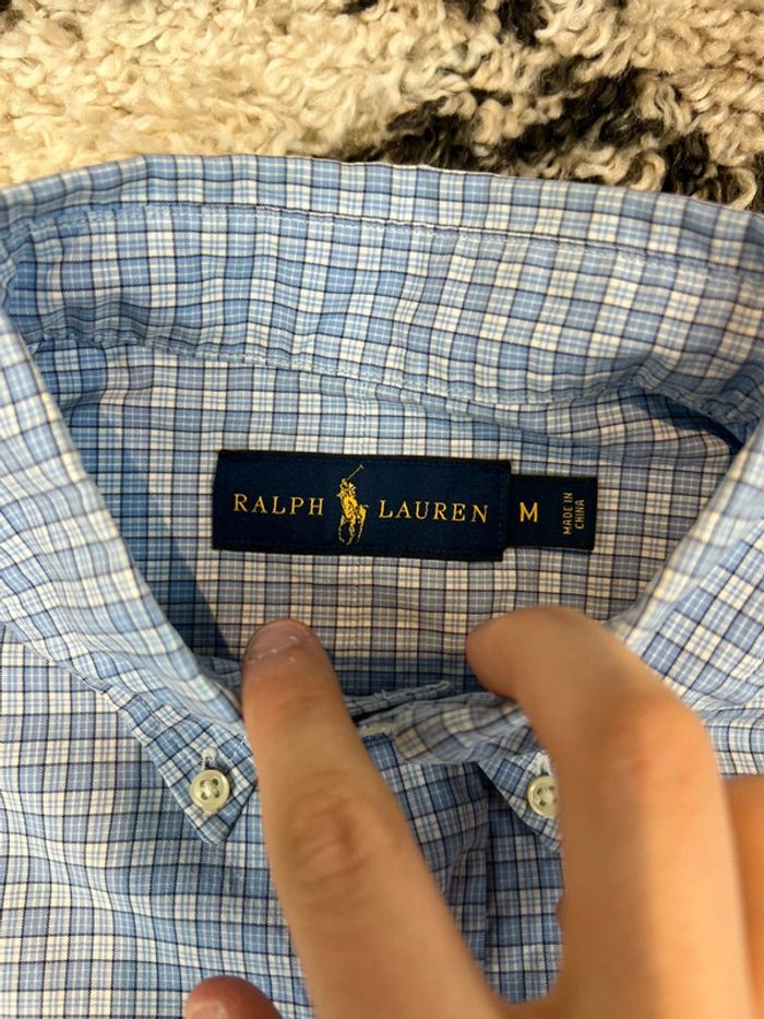 Chemise Ralph Lauren bleu à carreaux taille M style old money - photo numéro 4