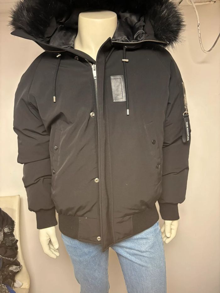 Doudoune neuve The Kooples noire avec capuche en fausse fourrure – Taille XL - photo numéro 11