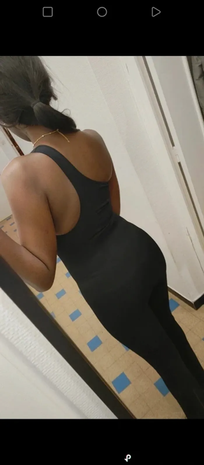 Combinaison gaine épaule dénudé moulant one shoulder patte d'éléphant vintage yk2 - photo numéro 4