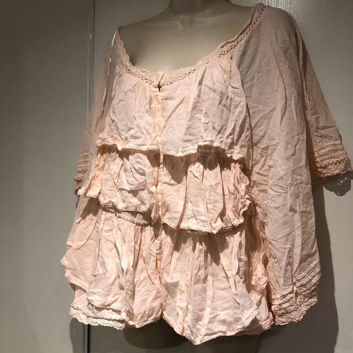 Blouse bohème rose à dentelle Naf-Naf taille  36 - photo numéro 6