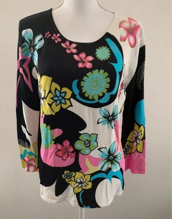 Pull psychédélique multicolore Vintage T40 L