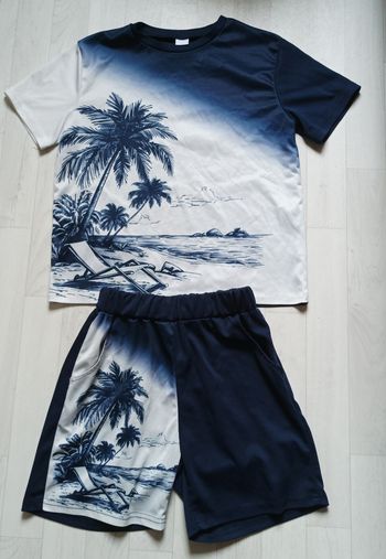 Ensemble garçon été 14 ans short + t-shirt plage