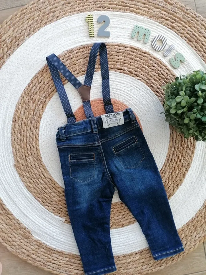 Jean slim + Bretelles - Tape à l'oeil - 12 mois - photo numéro 3