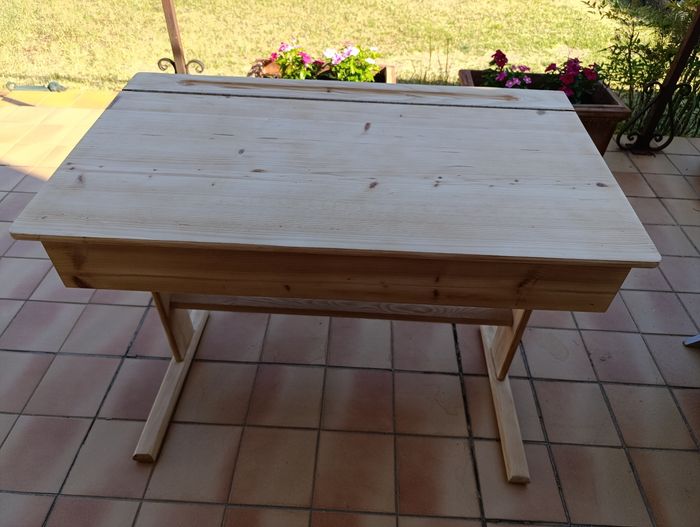 Pupitre d'écolier évolutif / bureau enfant en pin massif - photo numéro 3
