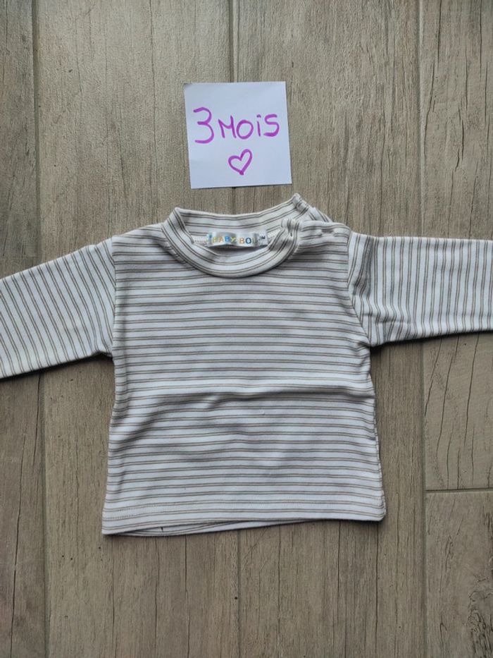 Lot de 2 t-shirt manches longues 3 mois - photo numéro 5