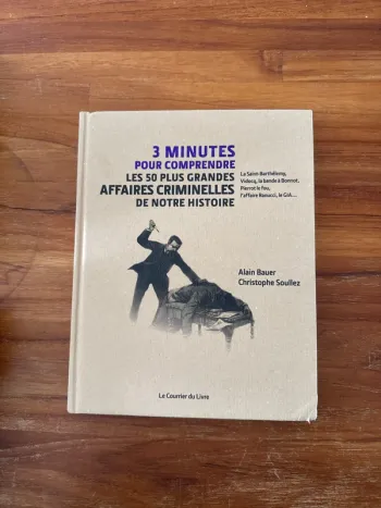 Livre trois minutes pour comprendre les 50 plus grandes affaires criminelles de notre histoire