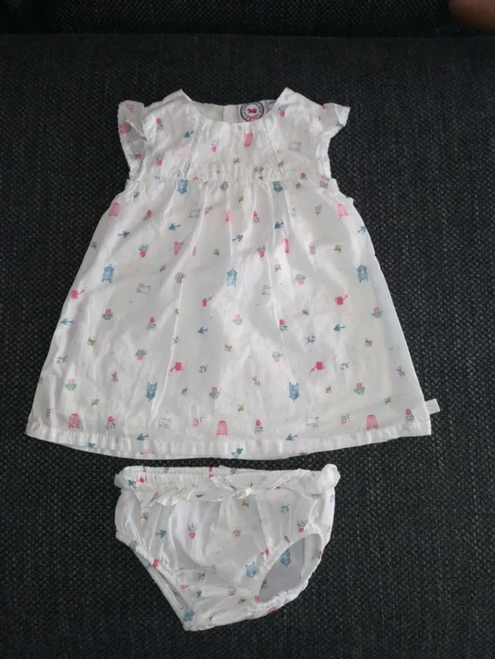Magnifique robe d'été avec sa petite culotte, bébé fille, 3mois