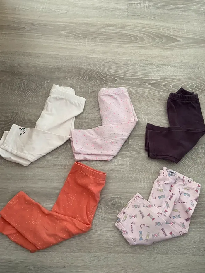 Lot 5 leggings bébé fille 12 mois 1 an