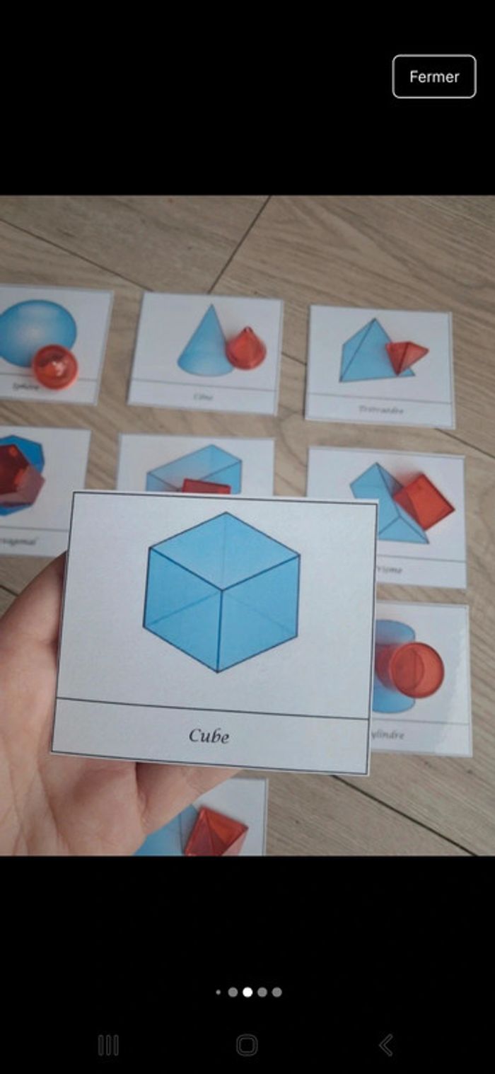 Cartes nomenclature et figurines solides volumes geometrie - photo numéro 5
