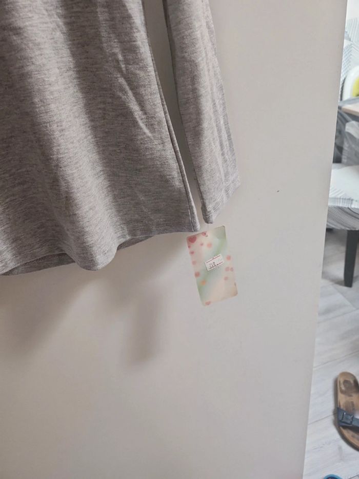 T-shirt col roulé 2 ans fille gris - photo numéro 2