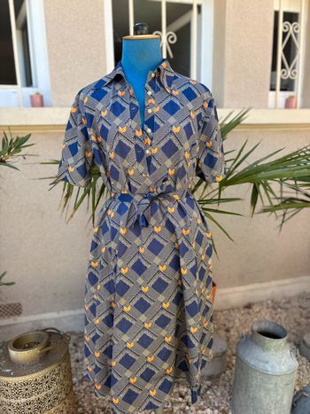 Robe Trevira 2000 à motif des années 70 - en très bon état - taille 42/XL