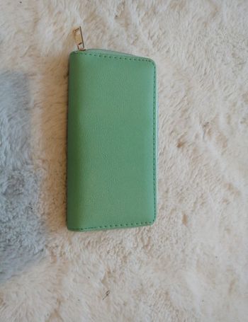 Portefeuille neuf vert d’eau 10x19cm