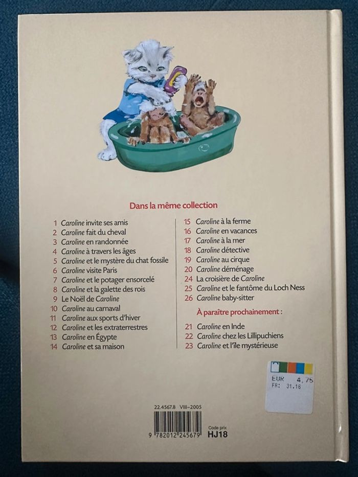 Livre rare Caroline Baby-sitter bébé baby-sitting singes bd album Hachette - photo numéro 2