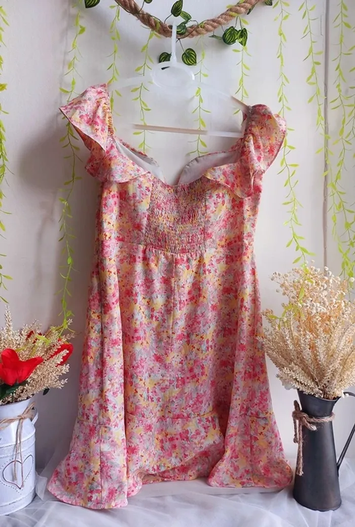 Robe d'été Loavies – Taille L – Fuchsia – État : Neuf - photo numéro 2