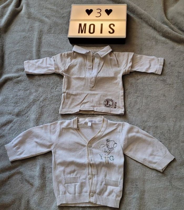 Lot tee shirt et gilet Petit kitchoun 3 mois