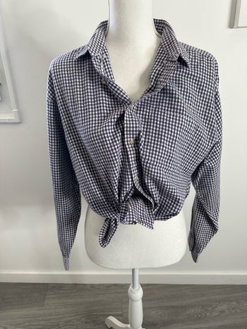 Chemise à carreaux violette et blanche Vintage T40 L