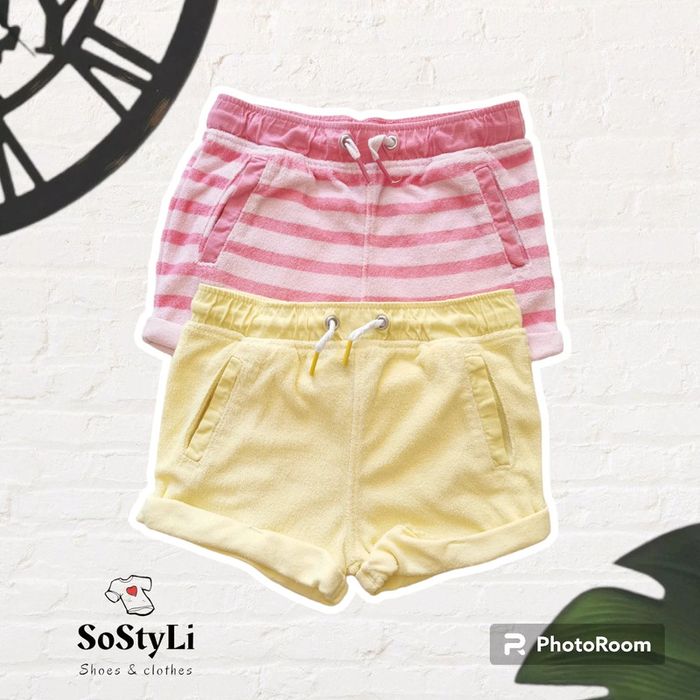 Lot de 2 shorts éponge jaune et rose Orchestra 18 Mois