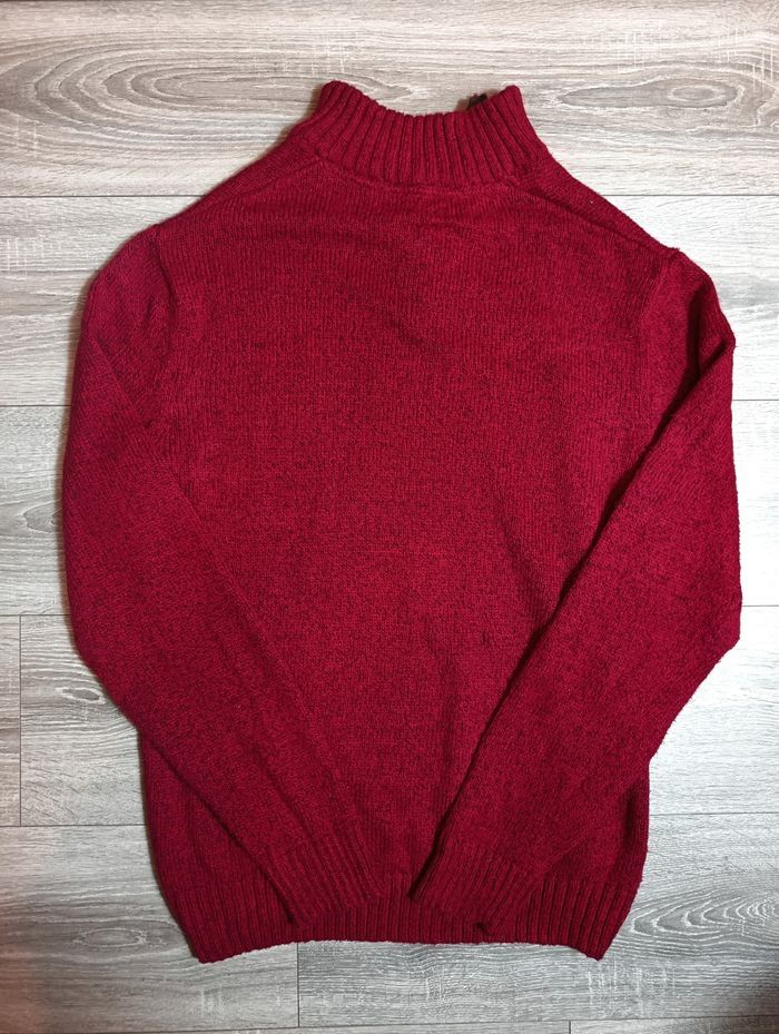 Pull chaps col quart zip rouge taille M homme - photo numéro 3