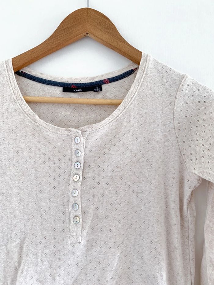 Haut à broderie pyjama beige Kiabi - photo numéro 2