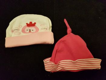 Lot de 2 bonnets fille 0-3 mois