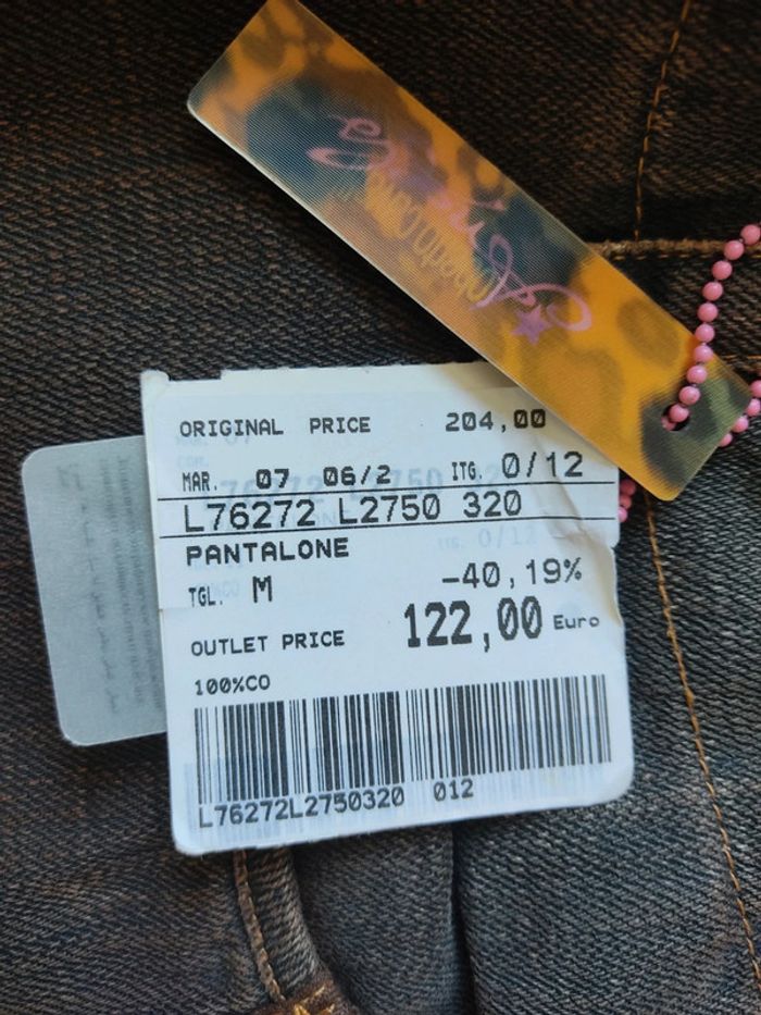 Pantacourt femme jean effet rouillé Roberto Cavalli M Neuf avec étiquette - photo numéro 3