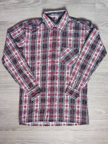 Chemise à carreaux bordeaux noir blanc - 36/S