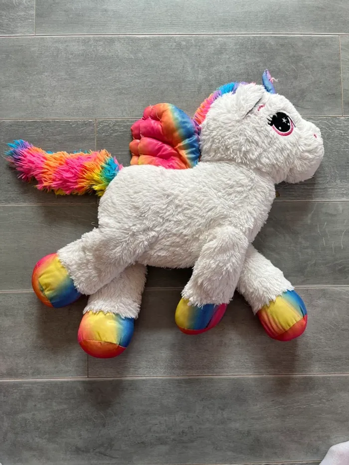 Peluche licorne arc en ciel - photo numéro 5