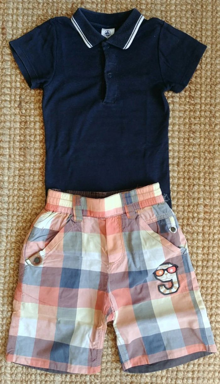 Ensemble body Petit Bateau et bermuda Catimini 2 ans - photo numéro 3